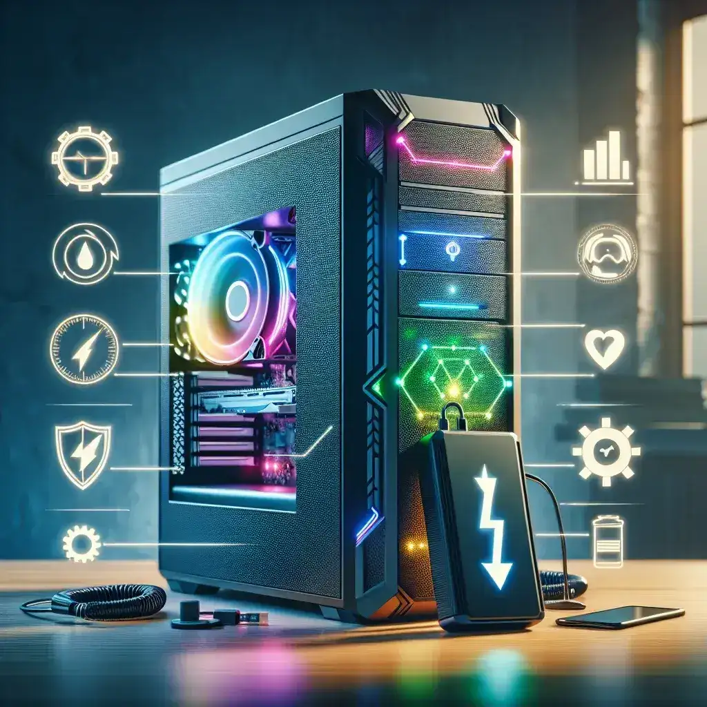 What is the advantage of gaming PCs with integrated UPS systems?