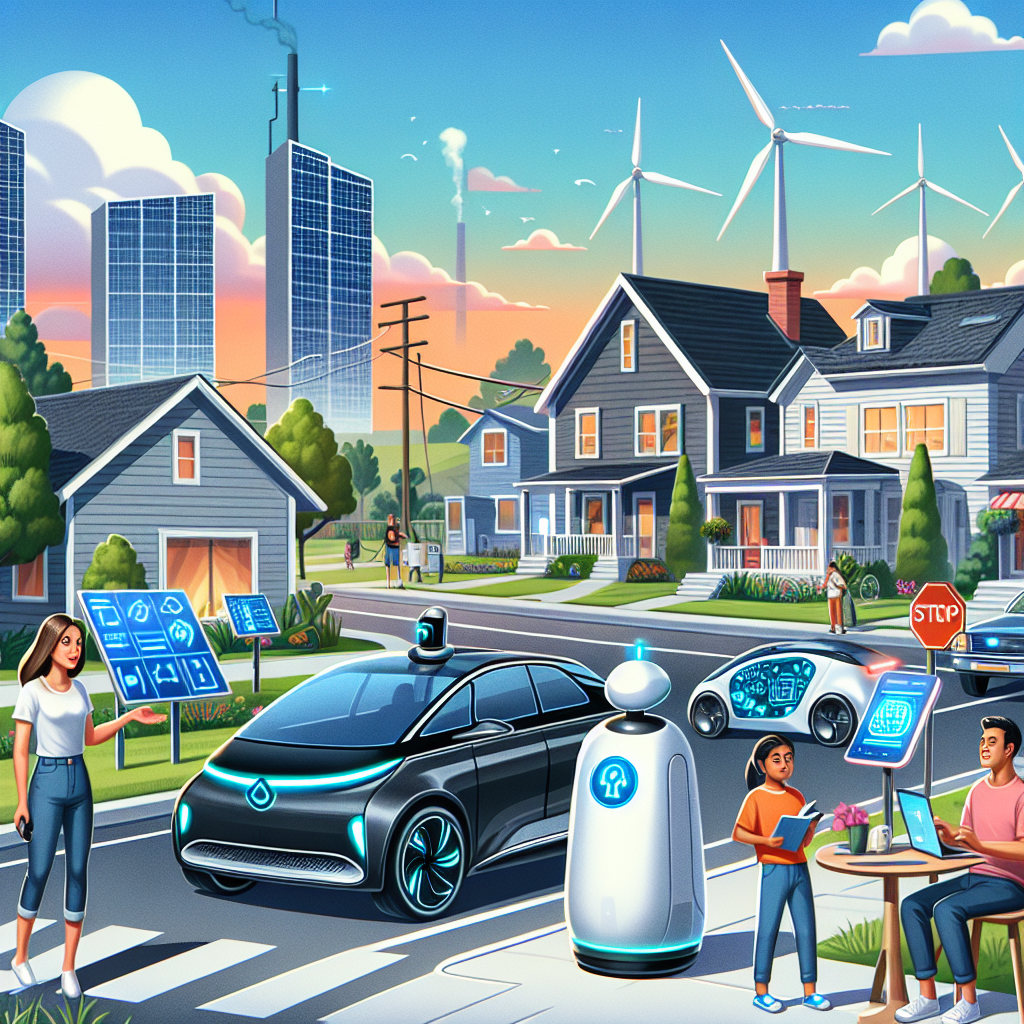 "Futuristic illustration of AI technology seamlessly integrated into daily life by 2025, showcasing smart home devices, automated transportation, and advanced personal assistants, highlighting key predictions for the future of artificial intelligence."